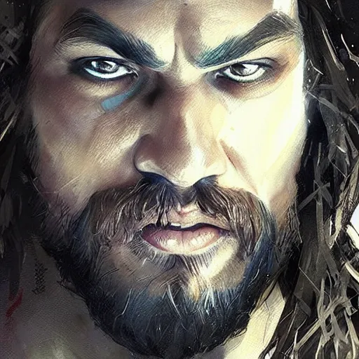 Prompt: “ portrait of jason momoa by greg rutkowski, young, attractive, highly detailed portrait, scifi, digital painting, artstation, concept art, smooth, sharp foccus ilustration, artstation hq ”