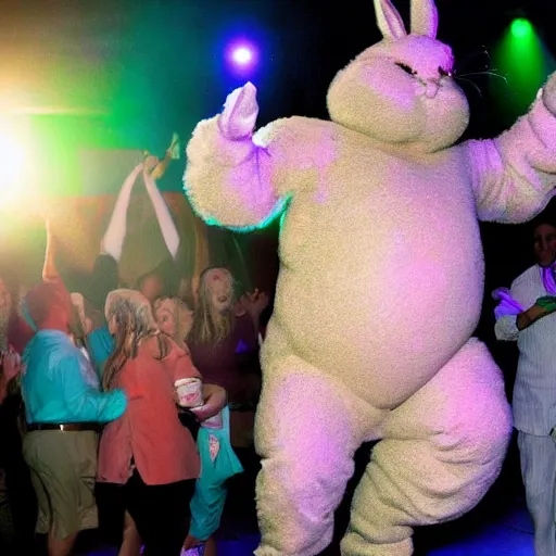 Image similar to big chungus dancing at a party