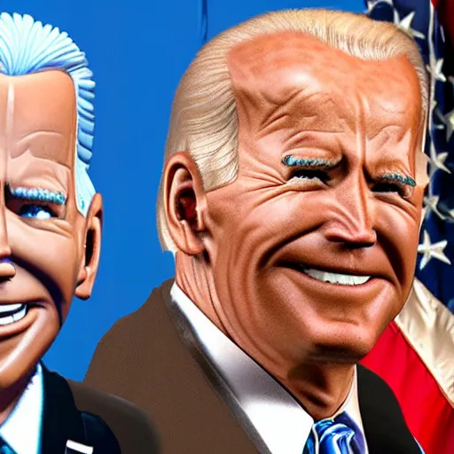 Image similar to Bionicles character with the face of Joe Biden