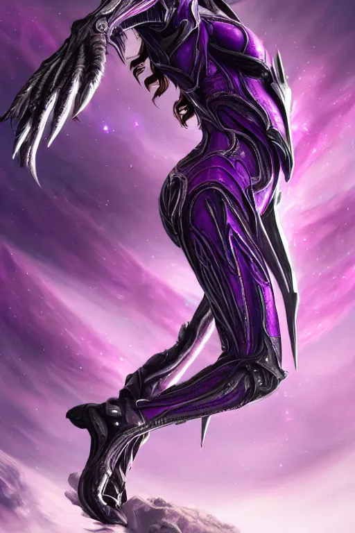 Image similar to galactic hyperdetailed elegant beautiful stunning giantess valkyr warframe goddess paw shot, sharp spines, sharp metal ears, smooth purple eyes, smooth fuschia skin, silver armor, bigger than galaxy, epic proportions, epic scale, epic size, warframe fanart, destiny, furry, dragon art, goddess art, giantess art, furaffinity, octane render