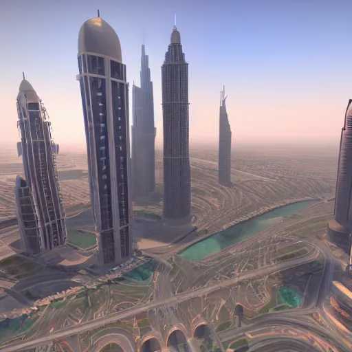 Prompt: gta : dubai, global illumination