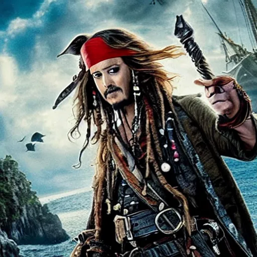 Image similar to tom hiddlestone replacing johnny depp in the lead role in pirates of the caribbean ( 2 0 2 4 ), movie poster