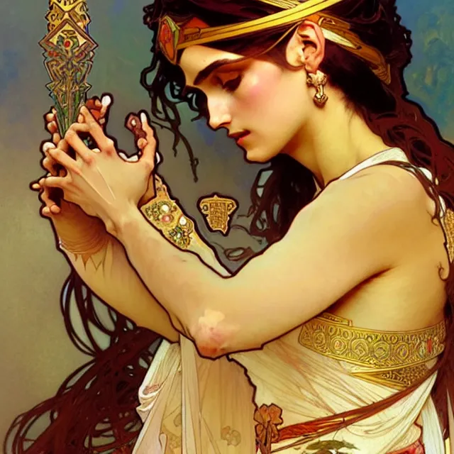 Image similar to a persian princess, art by alphonse mucha and greg rutkowski, elegant, extremely detailed