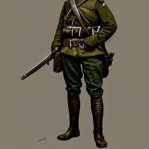 Prompt: portrait of an irish rebel soldier in 1 9 1 6 holding his rifle, trending on artstation