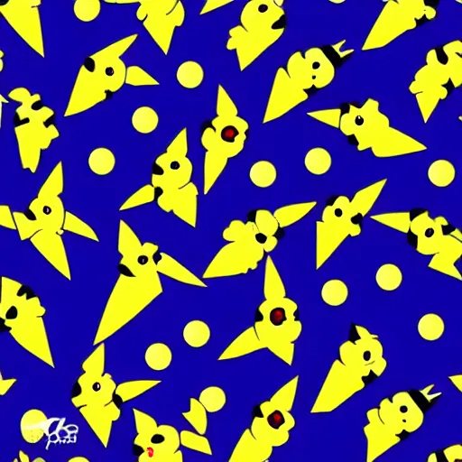 Prompt: pikachu repeating pattern , detailed