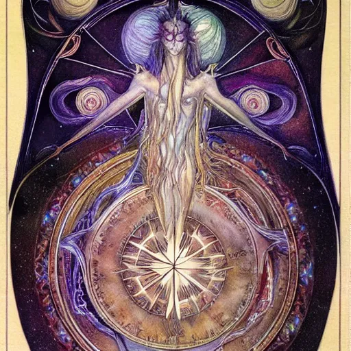 Image similar to detailed and sharp virgo artistic zodiac artwork, mystic style, detailed, 8 k, detailed, symmetrical, by brian froud