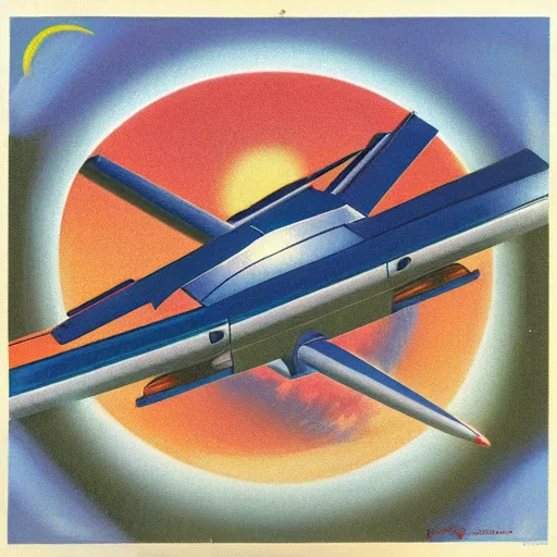 Image similar to commodore amiga with wings flying towards the sun, sunrays, lightly clouded