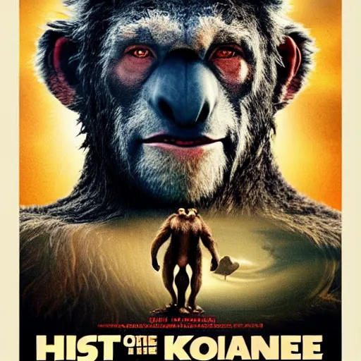 Image similar to planet of the koalas in the style of the movie poster of planet of the apes ( 2 0 1 1 ), movie poster, high quality, intricate detail