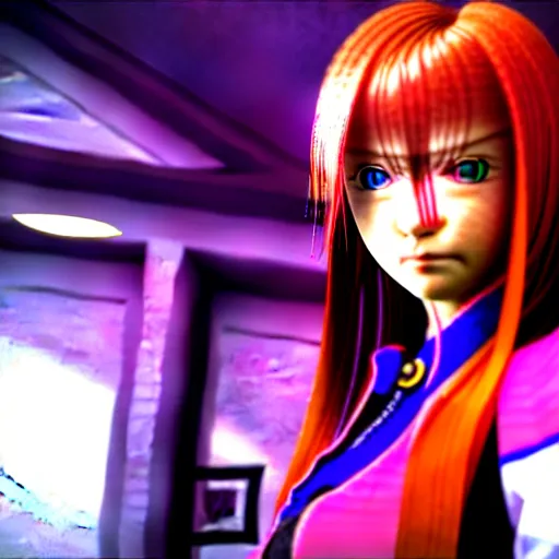 Prompt: sophia from shin megami tensei v as boomerang kuwanger, hyperrealistic, very detailed, unreal engine, psx graphics, 3 5 mm still photo