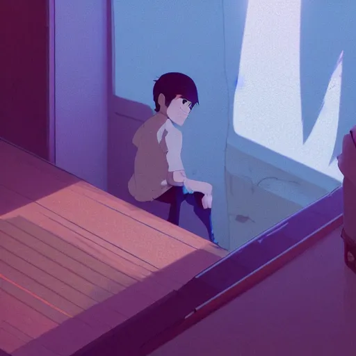 Image similar to thought i found a way, thought i found a way out, but you never go away, so i guess i gotta stay now, cory loftis, james gilleard, atey ghailan, makoto shinkai, goro fujita, studio ghibli, rim light, exquisite lighting, clear focus, very coherent, plain background