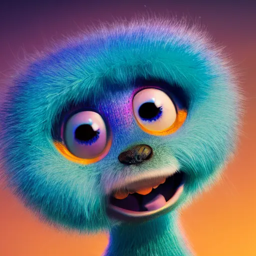 Prompt: tiny furry creature, round, micro - organisms, center, symmetric, rim light, tilt - shift, marine microbiology, bioluminescence, electric, fur, soft, concept art, intricate details, highly detailed, colorful, photorealistic, disney pixar, octane render, iridescent, anime, 8 k