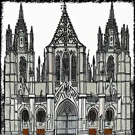 Prompt: burgos cathedral in comic style