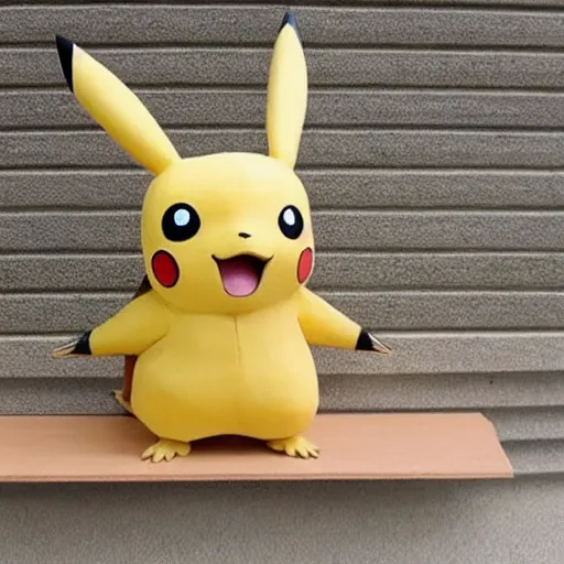 Image similar to Pikachu Sculpture made out of plywood