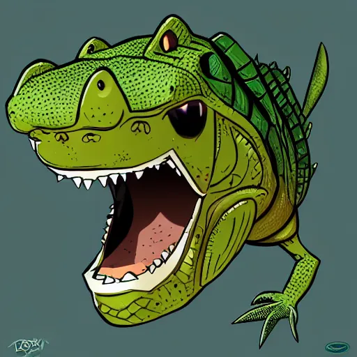 Image similar to crocodile detective, league of legends character, reptile, close up, digital art, trending on ArtStation