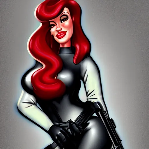 Prompt: jessica rabbit dressed as swat police officer, highly detailed portrait, digital painting