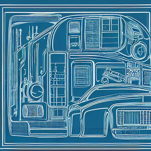 Prompt: intricate minimal mechanical design blueprints illustration art by tim doyle
