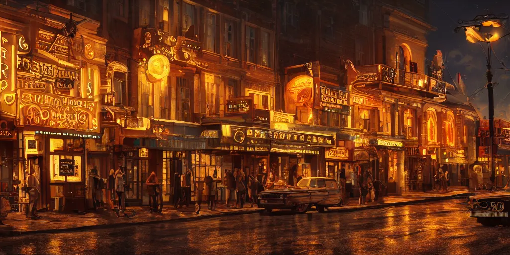 Prompt: Photorealistic theatre on quite Charlottetown night. Hyperdetailed photorealism, UHD, amazing depth, glowing rich colors, golden ration, 3d shading, cinematic lighting, artstation concept art