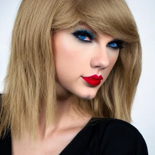 Prompt: studio portrait of taylor swift as kda ahi. dslr, raw file, 4 k