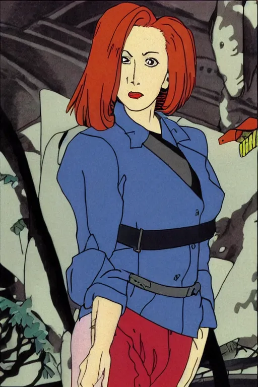 Prompt: Dana Scully in ninja scroll, 獣兵衛忍風帖, Jūbē Ninpūchō (1993), anime screen capture, 5k, blu-ray transfer