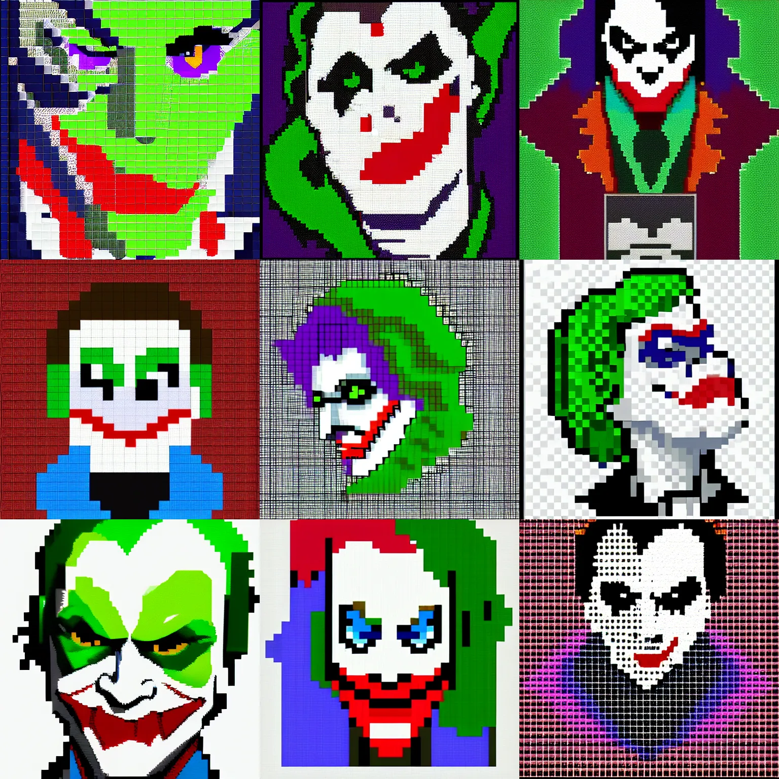 Prompt: joker, pixel art