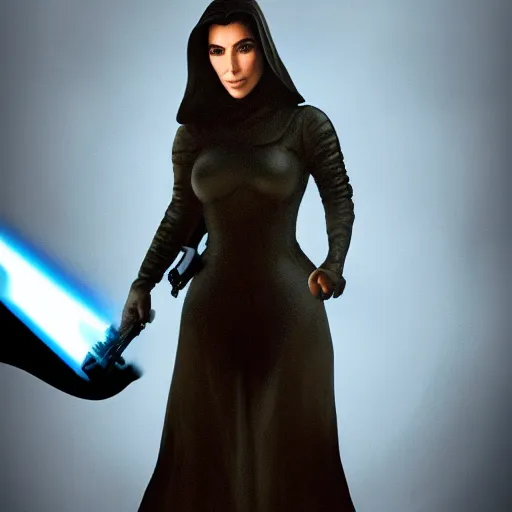 Image similar to kim kardashian in star wars as an evil sith, 8k resolution, full HD, cinematic lighting, award winning, anatomically correct