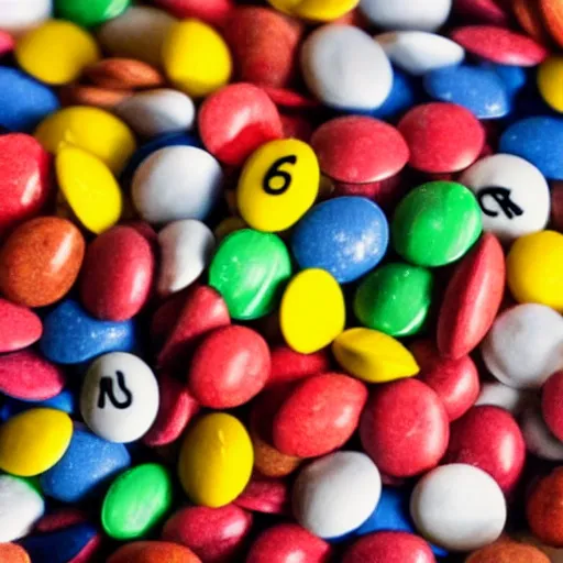 Image similar to eminem in a bowl of m & ms, high detail