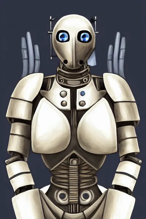 Image similar to gillian anderson as a warforged