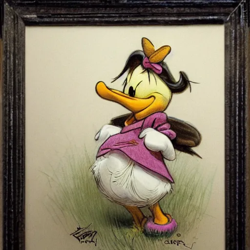 Image similar to daisy duck, by disney and jean - baptiste monge