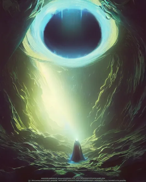 Image similar to highly detailed surreal vfx portrait of a sacred portal into a black hole of dreams, stephen bliss, unreal engine, greg rutkowski, loish, rhads, beeple, makoto shinkai and lois van baarle, ilya kuvshinov, rossdraws, tom bagshaw, alphonse mucha, global illumination, detailed and intricate environment