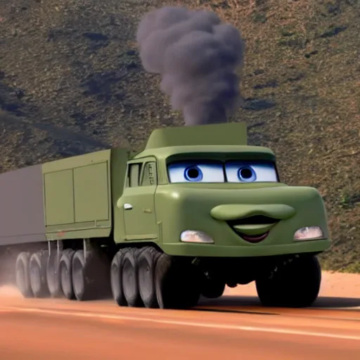 Image similar to HIMARS in Cars Pixar movie