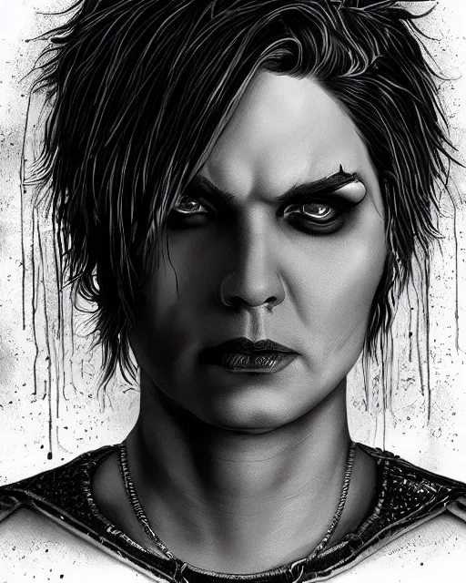 Prompt: “portrait of Gerard way, gothic, trending on ArtStation, hyper detailed”