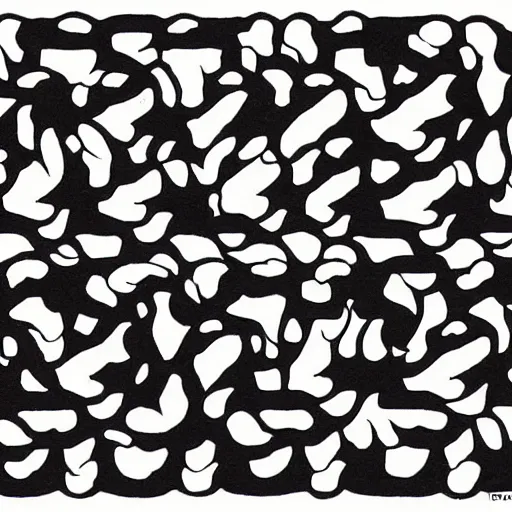 Prompt: tessellated possum, by escher