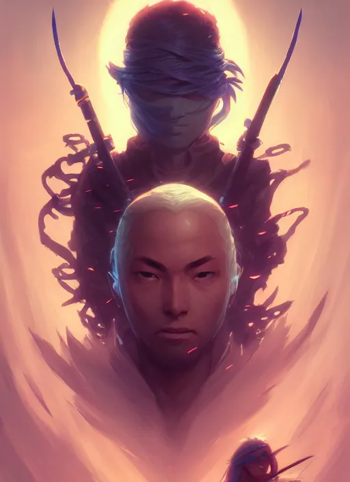 Image similar to Highly detailed necrotic portrait of a ninja, Stephen Bliss, unreal engine, fantasy art by Greg Rutkowski, Loish, Rhads, Makoto Shinkai and Lois van baarle, ilya kuvshinov, rossdraws, Tom Bagshaw, global illumination, radiant light, detailed and intricate environment