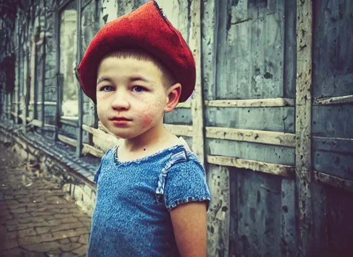 Prompt: professional fine details photo portrait of kid from kazan, tatarstan kid in the postsoviet suburbia, iphone detailed photo, instagram