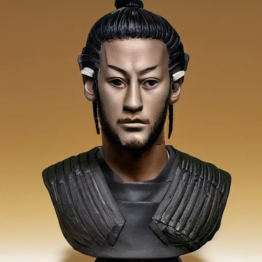 Image similar to Neymar as japanese samurai in 1800s, bust porttait