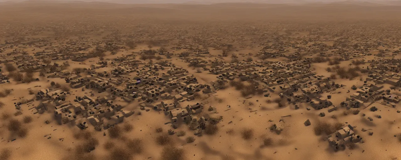 Prompt: A lonely town on the edge of the desert, highly detailed, 4k, cinematic lighting