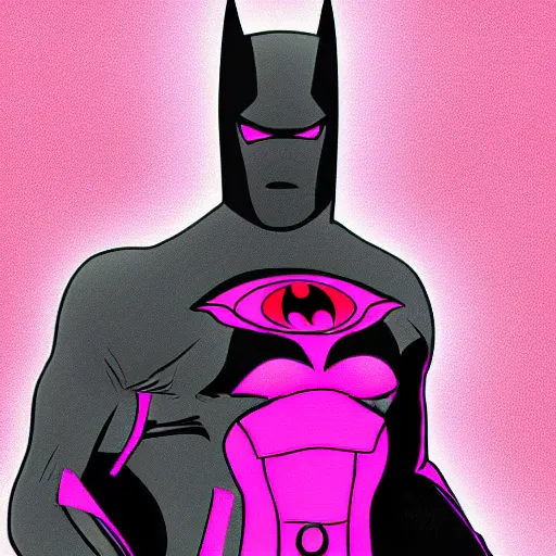 Prompt: pink batman detailed smooth digital art