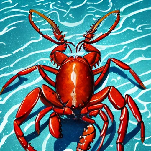 Prompt: exaggeratedly detailed, realistic, nature, giant canadian lobster