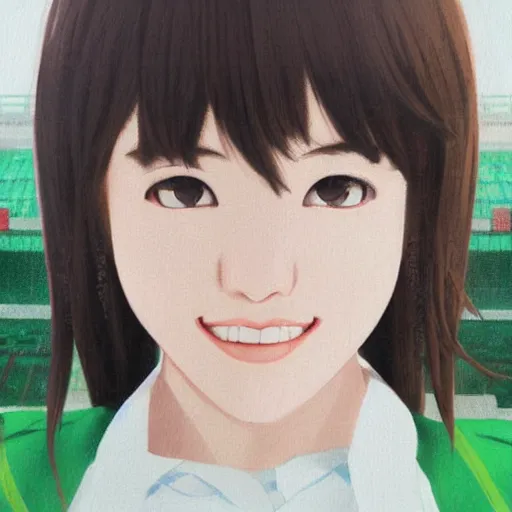 Image similar to a high detail portrait of high school girl by makoto sinkai, by BUNBUN, in simple background, CLIP STADIO, mad painting