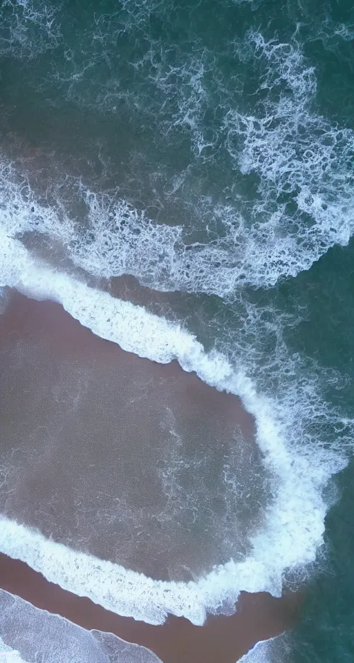 Image similar to CNN news footage taken from above. A huge creature is washed up on the beach.