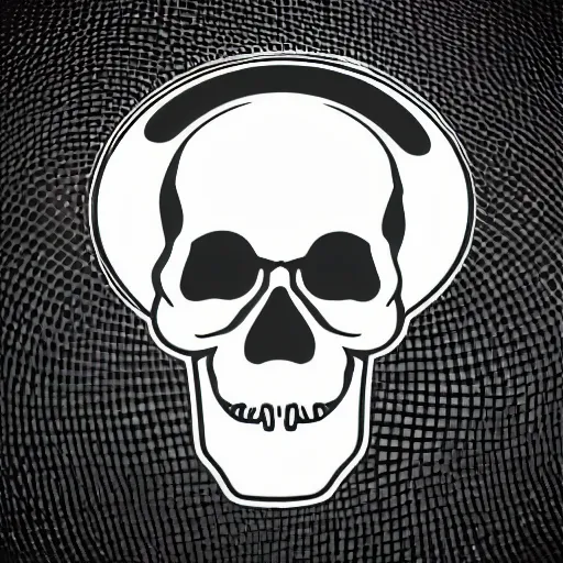 Image similar to skull shaped microphone vector logo for a death metal record label, golden ratio, HD 4K, Iconic