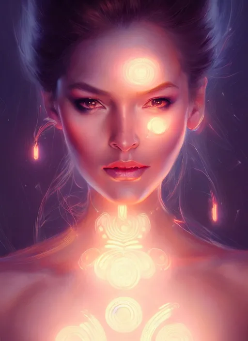 Prompt: portrait of, intricate, elegant, glowing lights, highly detailed, digital painting, artstation, glamor pose, concept art, smooth, sharp focus, illustration, art by artgerm and greg rutkowski, artey freytag