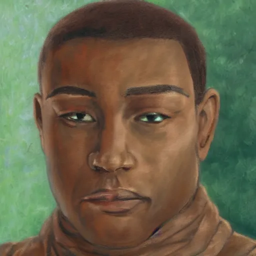 Prompt: Character portrait, face close up: Human Male Peace Domain Cleric. Peace will conquer all. In the style of Ernest Lawson