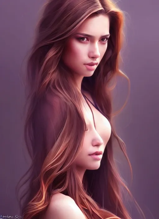 Image similar to a gorgeous female with long soft hair in the style of stefan kostic, realistic, full body shot, wide angle, sharp focus, 8 k high definition, insanely detailed, intricate, elegant, art by stanley lau and artgerm, floating embers