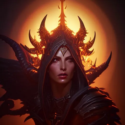 Prompt: selfie of diablo 3 sorceress, fine detailed face, stunning 3 d render inspired art by greg rutkowski and xiang duan and thomas eakes, realistic, highly detailed attributes and atmosphere, dim volumetric cinematic lighting, 8 k octane detailed render, post - processing, masterpiece, vignette, soft focus, golden hour
