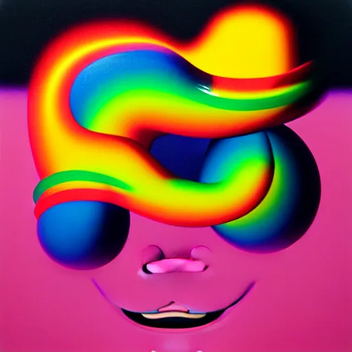 Image similar to laughing clown by shusei nagaoka, kaws, david rudnick, airbrush on canvas, pastell colours, cell shaded, 8 k