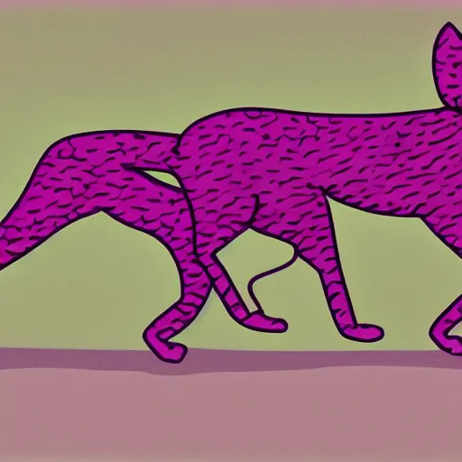 Image similar to illustration of pink panter walking