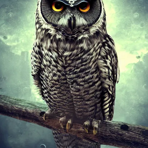 Image similar to a Warrior owl art nuveau, steampunk, symmetry, full frame, cinematic light , unreal engine,