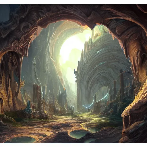 Image similar to gigantic gateway to another world, fantasy, highly detailed, trending on artstation