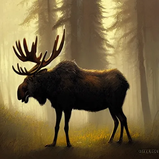 Image similar to moose furry by greg rutkowski